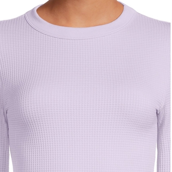 No Boundaries Long Sleeves Juniors’ Crewneck Waffle Tee - Picture 2 of 4